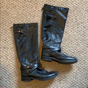Madden Girl ‘Zuzu’ Back Zipper Black Riding Boots